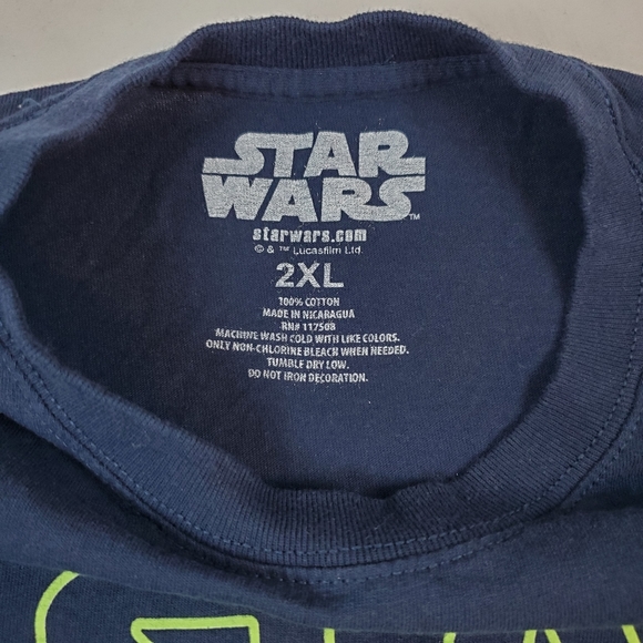 Star Wars Baby Yoda Blue T Shirt Top Short Sleeve Cotton Lucas Films Size XXL - Picture 4 of 4